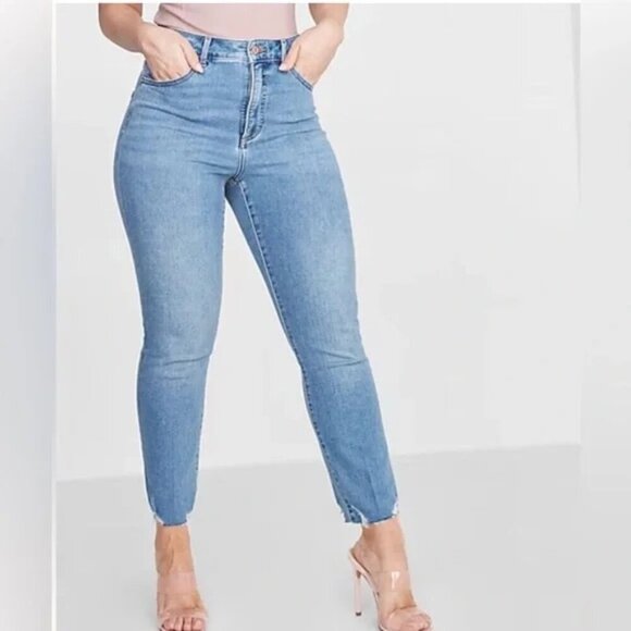 Curvy Super High Waisted Ripped Hem Slim Jeans size 4 R - Picture 5 of 10